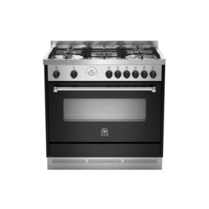 LAGERMANIA COOKER 5 BURNERS BLACK Double Heat Surround Full Safety WIDE AMS95C81AN
