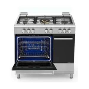CAMPOMATIC CB95SC COOKER 5 BURNERS SILVER CONVECTION BRASS SAFETY
