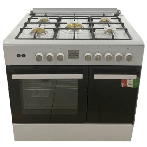 GENERAL MATIC COOKER 5 BURNERS WHITE BRASS MEGA696WHBRASS