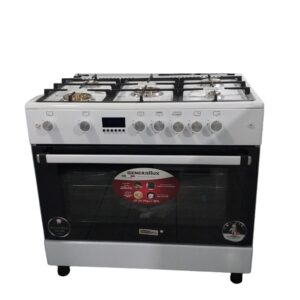 GENERAL MATIC COOKER 5 BURNERS WHITE BRASS WIDE GE-9056BRWH