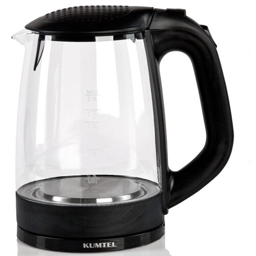 KUMTEL KETTLE BLACK GLASS HMK-03