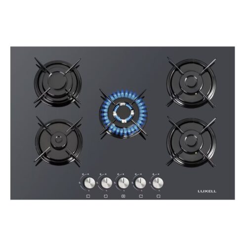 LUXELLGAS BUILT IN HOB 70CM BLACK GLASS C7-50BT