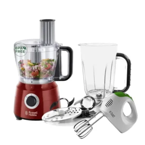 RUSSELL HOBBS FOOD PROCESSER 600W RED RH24730-56MIXER