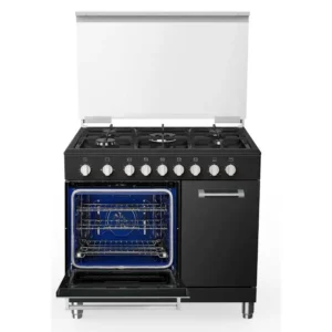 CAMPOMATIC CB95BC COOKER 5 BURNERS BLACK CONVECTION BRASS SAFETY