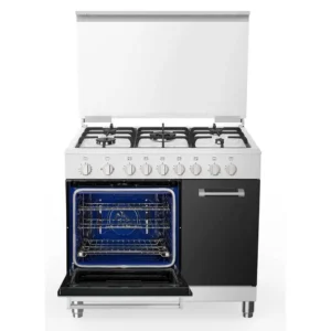 CAMPOMATIC CB95WC COOKER 5 BURNERS WHITE CONVECTION BRASS SAFETY